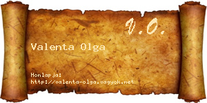 Valenta Olga névjegykártya
